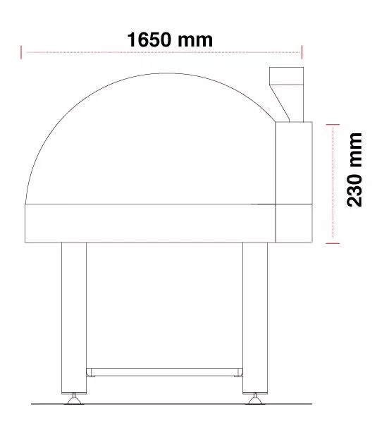 Holz Pizzaofen Pavesi JOY 120H | Backfläche statisch | 4 bis 5 Pizzen | B1605 x T1650 x H1900 mm
